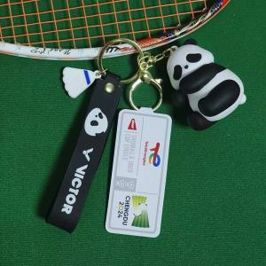 Victor 2024 Thomas Uber Cup Cầu Lông Móc Khóa Gấu Trúc Mặt Dây Chuyền Thể Thao Quạt Gear Tập Yoga Thiết Bị Victor Thương Hiệu