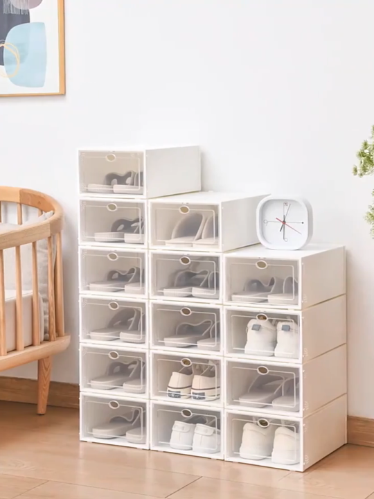 Large Size Shoe Box Flip Storage Box Foldable Storage Drawer Style ...