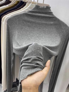 เสื้อยืดคอกลมแขนยาวสำหรับผู้หญิง ฤดูใบไม้ร่วง/ฤดูหนาว ไซส์ใหญ่ แบรนด์ลดราคา คอกลมปานกลาง ชุดชั้นใน แฟชั่นสตรีท สไตล์เกาหลี