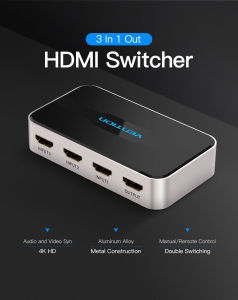 Vention Bộ Chuyển Đổi HDMI Bộ Chuyển Đổi HDMI 3 Trong 1 Ra Bộ Chia HDMI 3 × 1 Bộ Chuyển Đổi HDMI 4K HD Cho Máy Tính Xách Tay Smart Box Máy Nghe Nhạc HD PS3 PS4 TV Dự Án Cổng HDMI Với Âm Thanh 1 Trong 3 Ra HDMI switcher