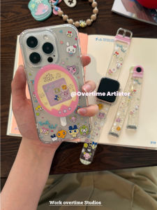 Cute Y2K Acrylic Magnetic Phone Case Stand Sweet Cool Girl Style for Apple 16Promax 1517Pro by Overwork Artist Toramago