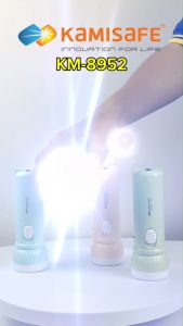 ไฟฉาย LED  รุ่น KM-8952  ดีไซน์น่ารัก แบตเตอรรี่ 500 mAh ปรับไฟได้ 2 ระดับ ไฟฉายพกพา