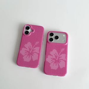 Korean Ins Niche Sweet Pink Polka Dots Flowers Phone Case For iPhone 17Air 16 15 14 13 12 11 Pro Max Plus Y2K Cover Advanced