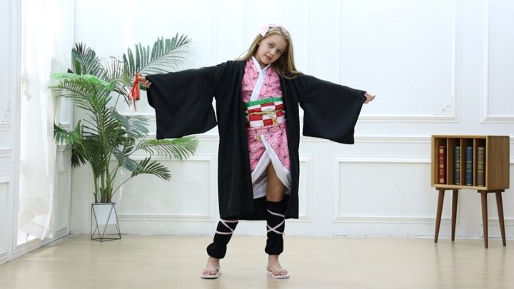 【Manila Ship】Nezuko Cosplay Demon Slayer Nezuko Costume For Kids Nezuko Shirt anime cosplay set kimetsu no yaiba