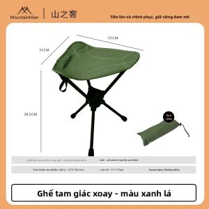 360 ° Ghế Gấp Di Động Xoay Được MOUNTAINHIKER Hợp Kim Nhôm Cắm Trại Ngoài Trời Câu Cá Ghế Dã Ngoại Kaki/Đen Kích Thước Lớn