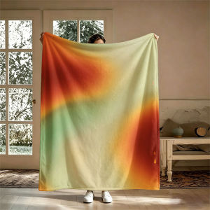 BILIBILI | Abstract Gradient Warm Flannel Blanket Perfect for Sofa Office Bed Travel Sleep Read Relax Camping Four Season Use