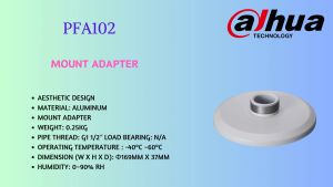Dahua CCTV Camera Aluminium Mount Adapter Bracket 169x37mm Model Check Accessory Selection in Dahua Website PFA102