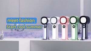 【COD】NETPAC Kipas Angin Mini Portable Strong Wind 100 Speed Handheld Turbo Fan 16000RPM LED Digital Display 3 Adjustable