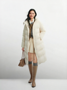 BOSIDENG | Fashionable Slimming Tall Women Down Jacket Over-Knee