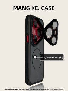 MENGKE.CASE | Non-Slip Protective Phone Case Black Lens Cover with Stand