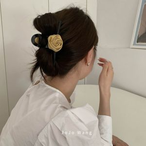 Elegant Shark Clip Hair Tie Storys Yellow Flower Original Design Fashionable Hair Accessories Jojo Wang Brand  out