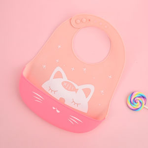💖SG Ready Stock💖 Silicone Baby Eating Bib Three-D Waterproof Super Soft Food Rice Bag Large Drool Bag Adjustable 围嘴