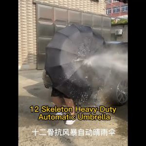UV Umbrella 24 Bone Automatic Open Close | Double Canopy Windproof Folding Sun & Rain Umbrella | Real Wood Handle UPF50+ Payung Lipat 24骨折叠雨伞