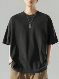 Wood soon | Americana Retro Style Pure Color Comfortable Short Sleeve T-Shirt