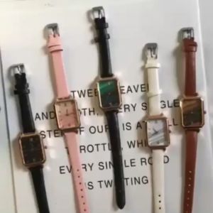 BI - JT054 Jam Tangan Kecil Wanita Dial Kotak Gradasi Analog Quartz Strap PU Leather Fashion Import