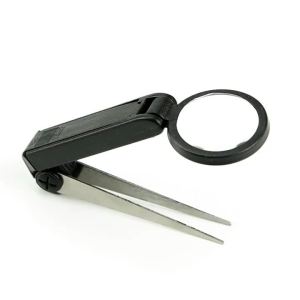 Magnifying Glass Multi-functional with LED Light Forceps for Illumination Plastic Handheld 10x High-definition Lighting