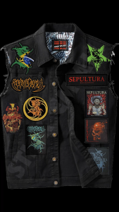 SEPULTURA I -inspired Printed Iron-On DIY Patches for Jacket Decoration. Features 2026 patches with band logos and album art. Suitable for customizing denim jackets. Ideal for rock music enthusiasts.