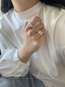 SUNNYZOO Red Name Li Xiang Vintage Heavy Duty High Quality Floral Open Ring Fashionable Jewelry Copper Material Gold Plated