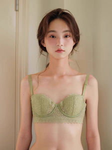 เสื้อชั้นในลูกไม้สไตล์ฝรั่งเศสสำหรับผู้หญิงในฤดูร้อน สายรัดยางยืด ป้องกันการหย่อนคล้อย ช่วยยกกระชับ ระบายอากาศได้ดี เสื้อชั้นในทรงวี