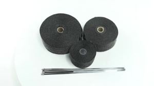 JNYD Motorcycle Muffler Thermal Tape Exhaust Band Heat Wrap Fiberglass Heat Shield Insulation With Stainless Ties 5CM*10M