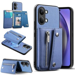 Detachable For Magsafe Magnetic Wallet Phone Case for Xiaomi POCO M8 X7 X8 Pro Max F7 Card Holder Zipper Pocket Kickstand Cover