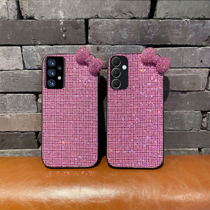 Cute Glitter Drill Pink Butterfly TPU Soft Phone Case For Samsung Galaxy A37 A15 A16 A57 A35 A36 A52 A53 A54 A55 A26 Shiny Cover