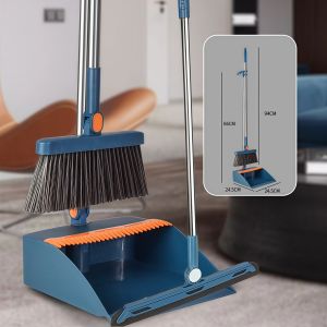 Household Broom Dustpan Set Soft Wool Sweeping Mop Cleaning Tool Plastic Material for Living Room