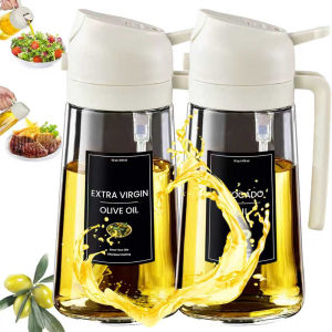 2 in 1 Oil DispenserOil Sprayer for Cooking - 16oz/470ML Oil Dispenser for KitchenOlive Oil Dispenser Bottle with Stickers