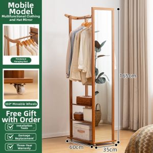 ZHUTING | Full Length Mobile Clothing Storage Dressing Mirror
