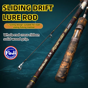 【TRAINFIS】FUJI  Fast Action 2-6LB Light Fishing Rod 1.68m-2.4m Wooden Handle Design Flaxible Fishing Rod Full Solid Carbon Tip Part Spinning Rod Baitcasting Rod