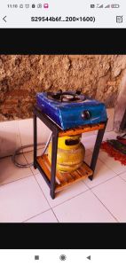RAK MEJA KOMPOR GAS 1 TUNGKU DAPUR KAYU BISA UNTUK TEMPAT PENYIMPANAN RICE COOKER PIRING DAN GELAS