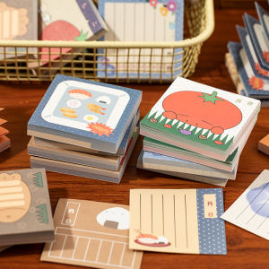 Early Japanese Style Cute Food Student Memo Sticky Notes 300 Sheets High Aesthetic Value Handy Reminder Paper Scrapbooking Material