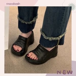 Wulove เข้าใหม่ รองเท้าแตะแฟชั่นเสริมส้น ดีไซน์สวย งานละเอียด ผลิตจากยางคุณภาพ หนานูม้สอง ใส่เสบาย ราคาดี การรีบมาจับจองกันจริง