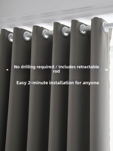 ORIENTAL LAN | No-Drilling Adjustable Curtain Rod Full Light Blocking
