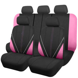 AUTOKING Strip Polyester Car Seat Covers Full Set New Design Auto Seat Protectors with Airbag Compatible for Sedan SUV Truck