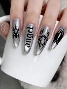 Nail Stamping Plates Gothic Style Gothic Numerals Gothic Flames—Various Gothic-Themed Stamping Plates & Nail Art Tools