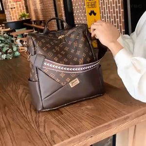 Large capacity womens fashion trend backpack One shoulder diagonal cross tidal bag backpack