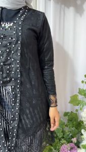 Setelan Kebaya Modern Tunik Kutu Baru Bahan Tulle Mix Mutiara // Set Kebaya Terbaru Kekinian