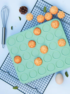 Non-Stick Cookies Baking Dish Sesame Crispy Cocoa Chip Puff Macaron Baking Dish Mold For Home Oven