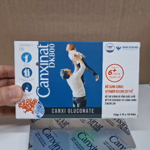 Viên uống bổ sung canxi Canxinat DK800 hộp 50 viên hỗ trợ xương răng chắc khỏe