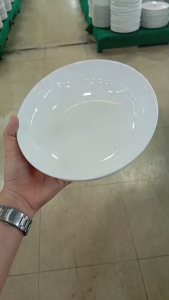 ถ้วย ชาม 8 นิ้ว ถ้วยสวยๆ สีขาวเงา ชามเซรามิก ชามแกง ทำจากเซรามิกเนื้อดี เข้าไมโครเวฟได้