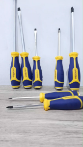 Obeng Set (+ -) 7 pcs Gagang Karet JETJOTOOLS Obeng Set Kembang & Min Obeng Plus Minus Set