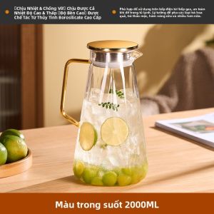 GIANXI | Bình Nước Kính Chống Nhiệt Dung Lượng Lớn Cho Nước Lạnh & Nóng