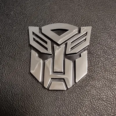 Abs Chrome Silver Plating Emblem Logo Sticker Transformer Autobot & Decepticon