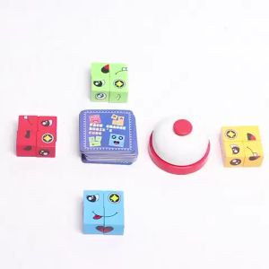Mainan Edukasi Ketangkasan Face Change Cube Game Mainan Rubik Susun Ekspresi Muka Family Game Free Bell