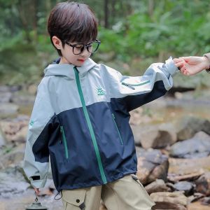 Boys Autumn Clothes Outerwear 2025 New Style Childrens Spring Autumn Outdoor Fleece Windproof Waterproof Boys Top Shirt