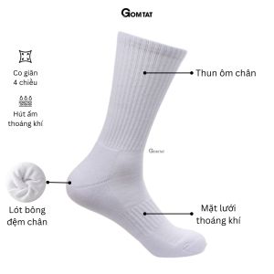 Vớ nam cổ cao cổ trung nam nữ GOMTAT lót xù dày dặn tất chân nam thiết kế giữ ấm chất liệu cotton êm chân - TATXU-COCAO-TRON - Lazada