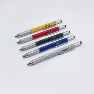 เปลี่ยนแปลงข้างต้น ปากกาชั่ง 6 in 1 ปากกาอเนกประสงค์ ปากกาไม้บรรทัด วัดระดับน้ำ ไขควง