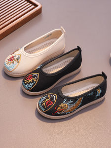 New Chinese Style Embroidered Shoes for Boys Traditional Ethnic Ancient Style Baby Shoes Beijing Style Cloth Shoes Children Hanfu Footwear
