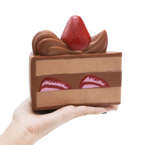 Kiibru Triangle Cake Slow Rebound Simulation Super Slow Hand Feel Strawberry Flavor Stress Relief Toy Gift Plum Color